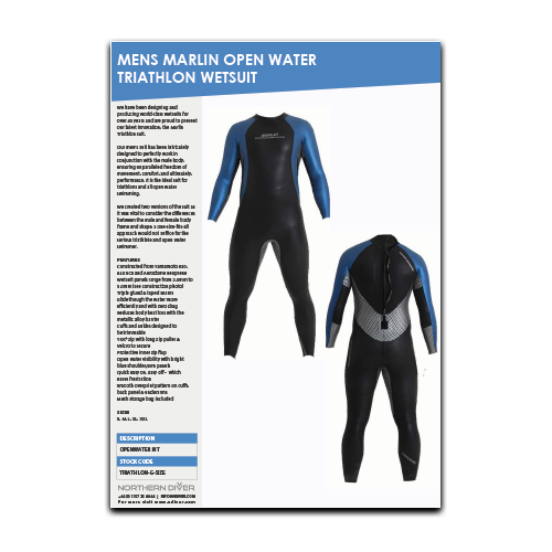 Mens Marlin Wetsuit Datasheet